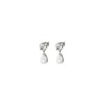 Σκουλαρίκια Happy Hearts ατσάλινα με στρογγυλό και δάκρυ ζιργκόν