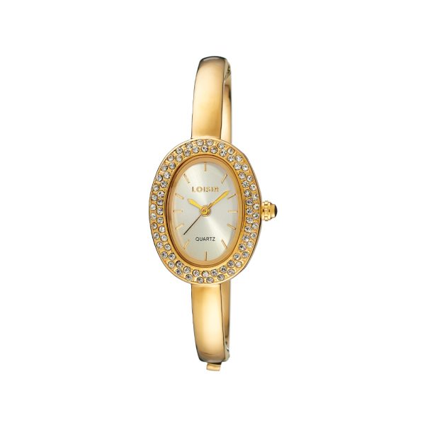 Ρολόι Lake με επίχρυσο μεταλλικό μπρασελέ σταθερό και ασημί καντράν