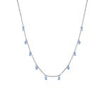 Κολιέ Dazzling ατσάλινο με μπλε κρύσταλλα