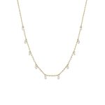 Κολιέ Dazzling ατσάλινο επίχρυσο με λευκά ζιργκόν