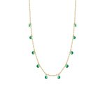 Κολιέ Dazzling ατσάλινο επίχρυσο με πράσινα ζιργκόν