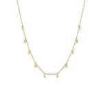 Κολιέ Dazzling ατσάλινο επίχρυσο με champagne ζιργκόν