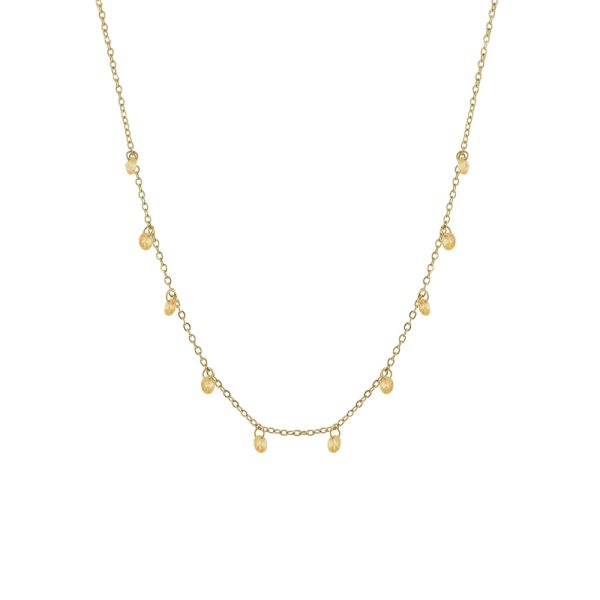 Κολιέ Dazzling ατσάλινο επίχρυσο με champagne ζιργκόν