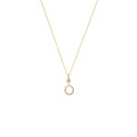 Κολιέ Lovely ασημένιο επίχρυσο με στρογγυλό στοιχείο και ζιργκόν