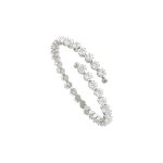 Βραχιόλι Festive ατσάλινο σταθερό ριβιέρα με λευκά ζιργκόν