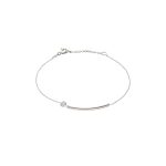 Βραχιόλι Lovely ασημένιο με μπάρα και λευκό ζιργκόν