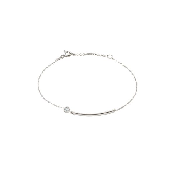Βραχιόλι Lovely ασημένιο με μπάρα και λευκό ζιργκόν