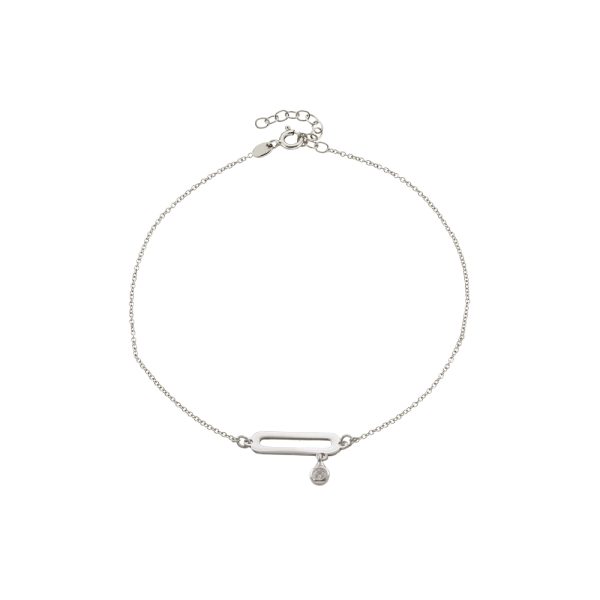 Βραχιόλι Lovely ασημένιο με στοιχείο και λευκό ζιργκόν