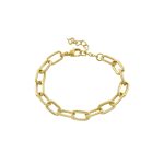 Βραχιόλι Links ατσάλινο επίχρυσο καδένα με στριφτό σχέδιο